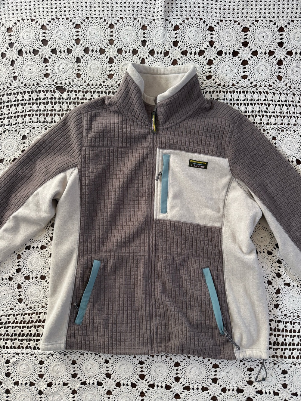 L.L. Bean Women's Mountain Classic Windproof Fleece Jacket Beige Brown Size 1X